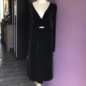 NWT Stephanie Charles Black Velvet Dress.